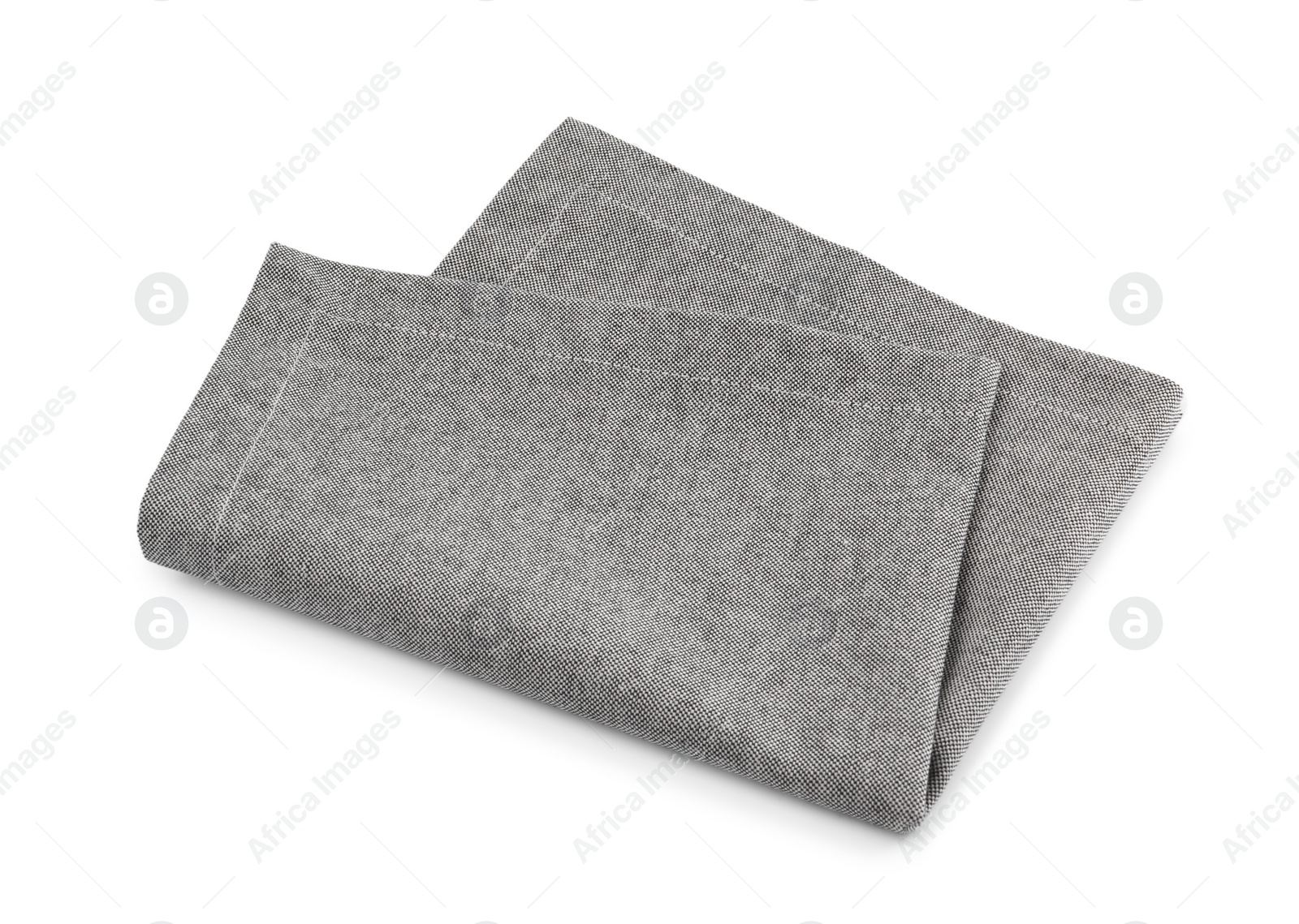 Photo of One grey kitchen napkin isolated on white