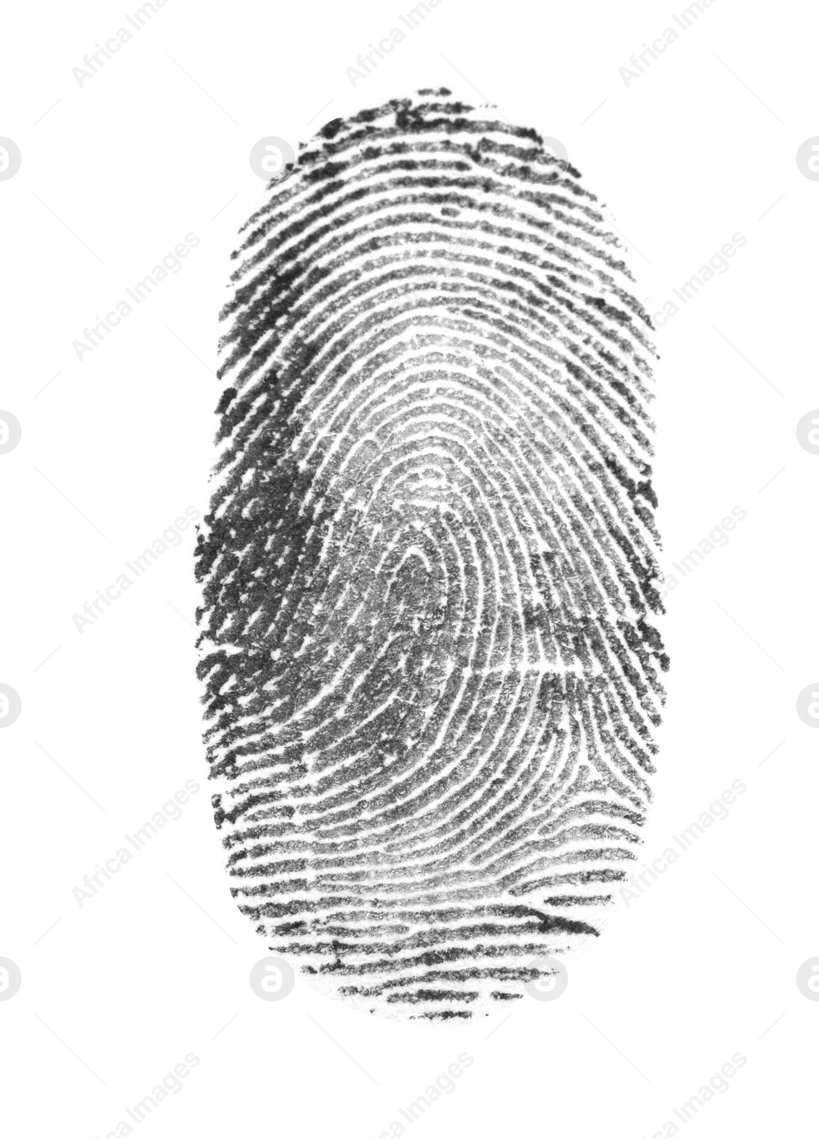 Photo of Black fingerprint made with ink on white background