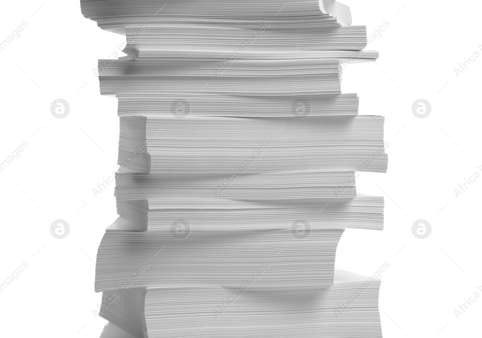 Photo of Stack of paper sheets on white background