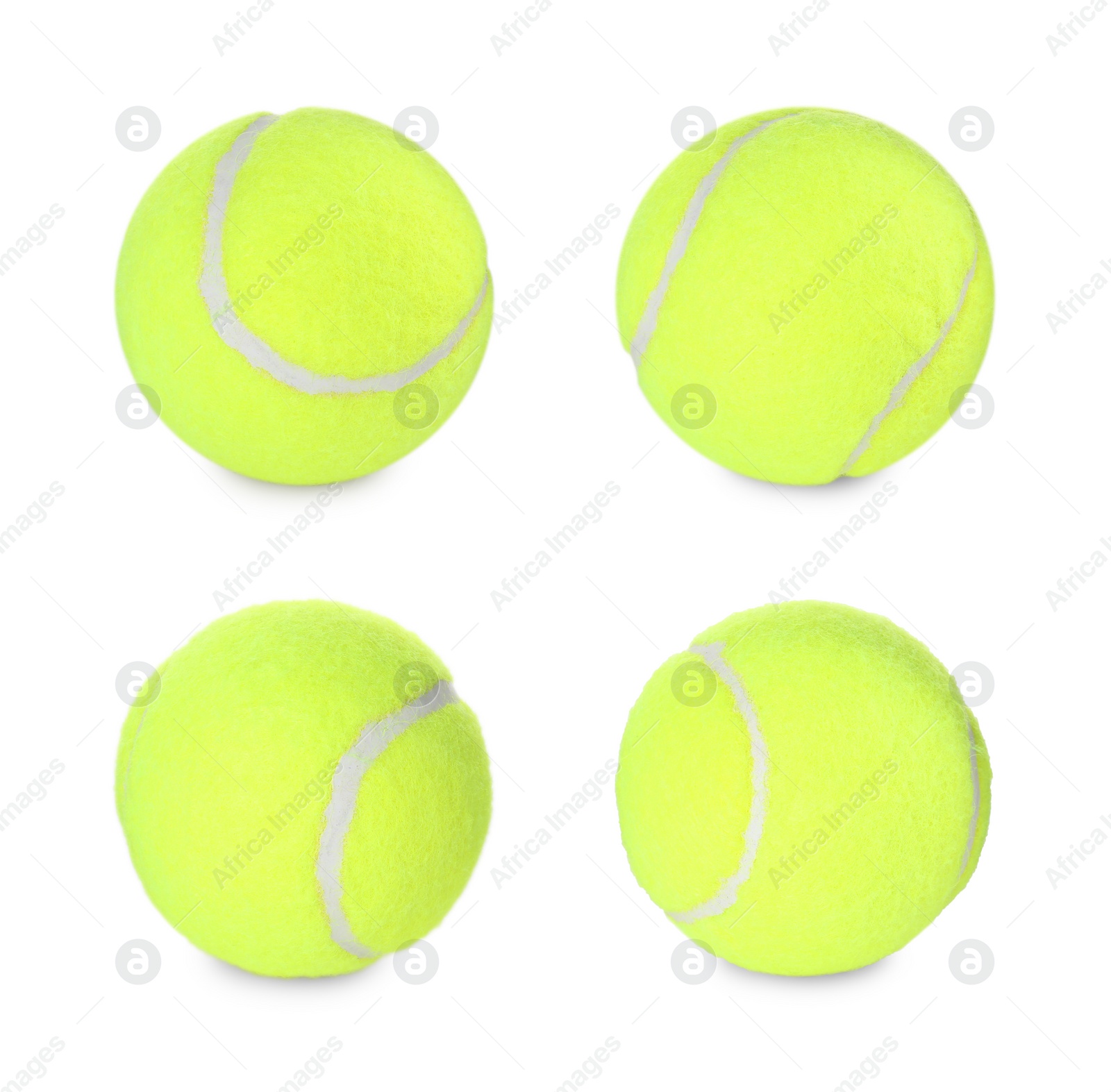 Image of Tennis ball isolated on white, different sides