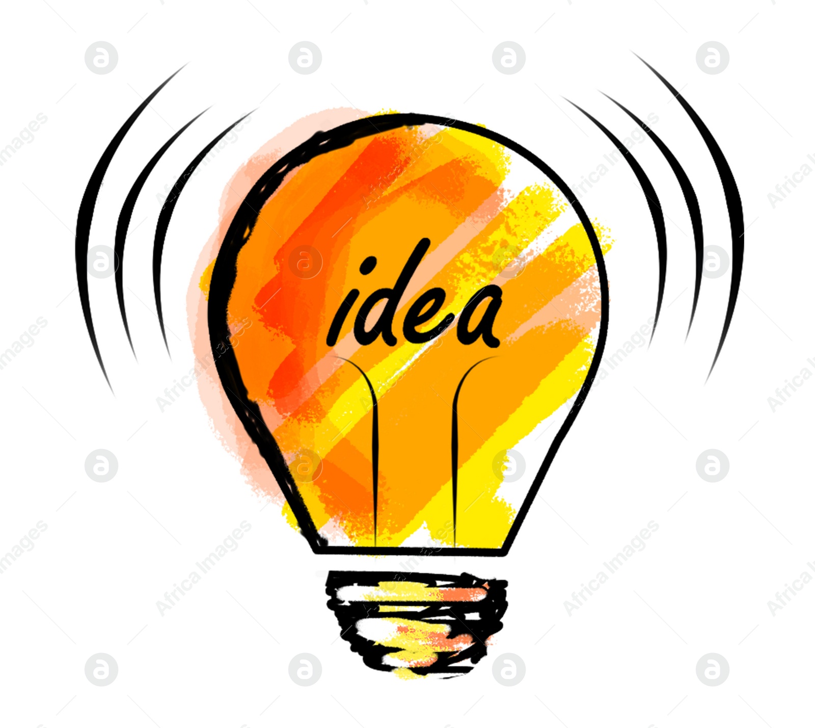 Illustration of Light bulb illustration on white background. Concept of creative idea and innovation