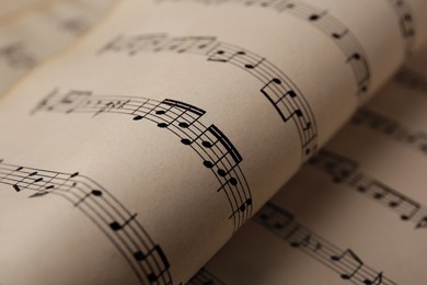 Photo of Closeup view of sheets with music notes