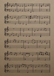Image of Sheet music. Different musical symbols combined into composition