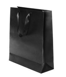 Photo of Paper shopping bag isolated on white. Mock up for design