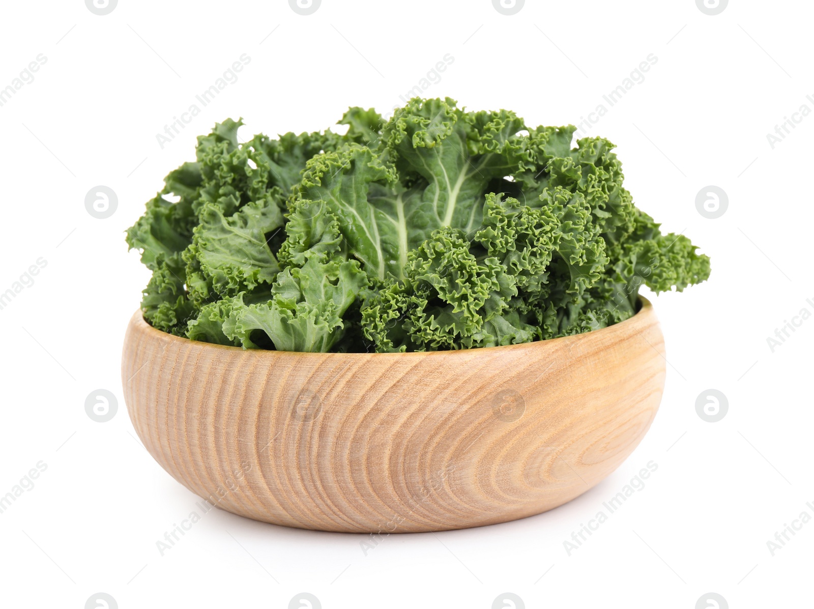 Photo of Fresh green kale leaves isolated on white