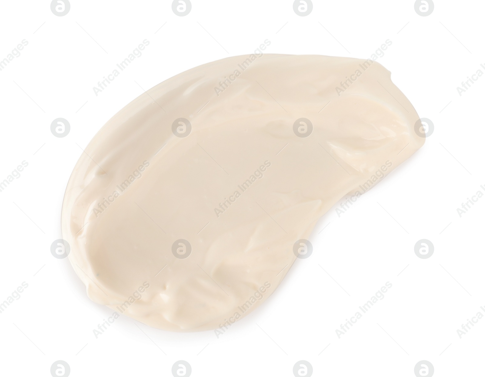 Photo of Tasty mayonnaise isolated on white, top view