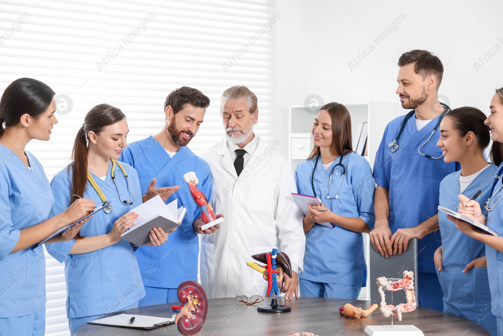 Photo of Doctor giving lecture for interns in university