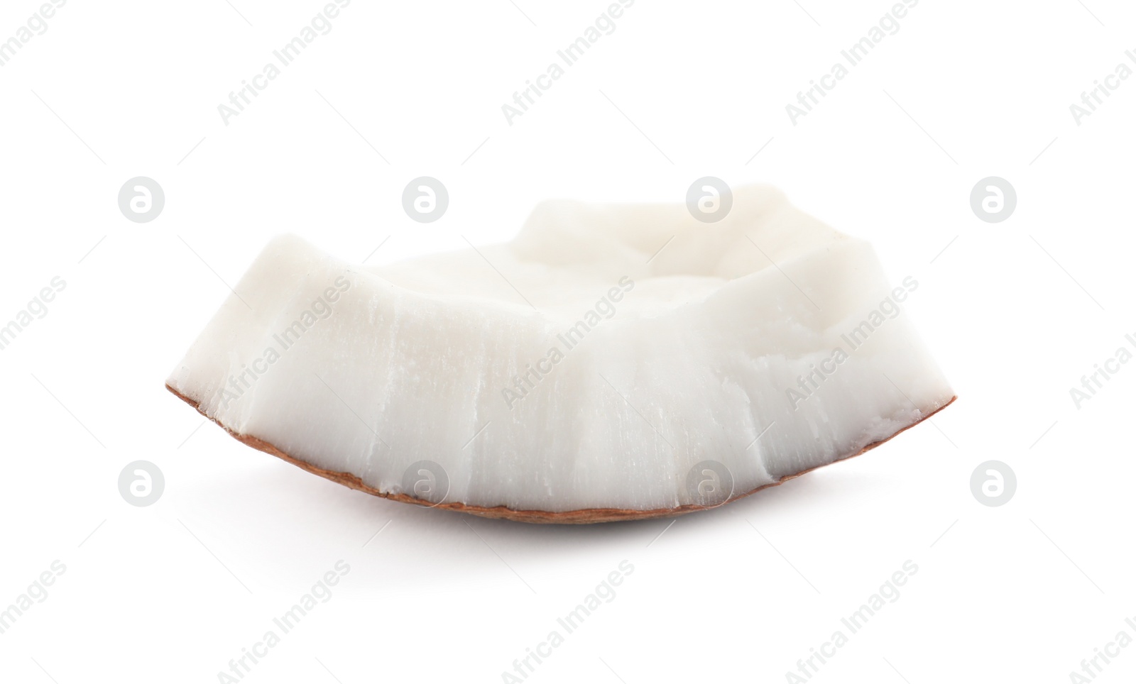 Photo of Piece of ripe coconut isolated on white