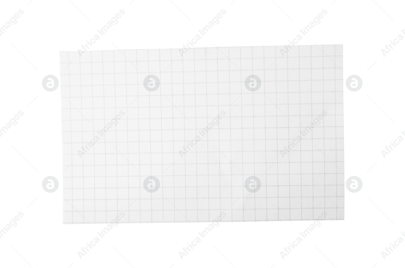 Photo of Piece of blank notebook paper isolated on white. Space for design