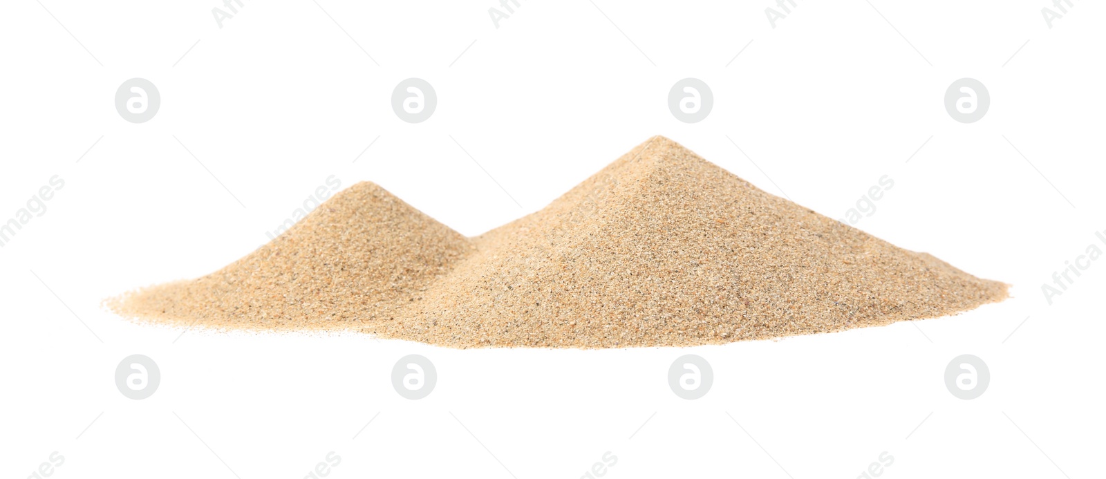 Photo of Heaps of beach sand isolated on white