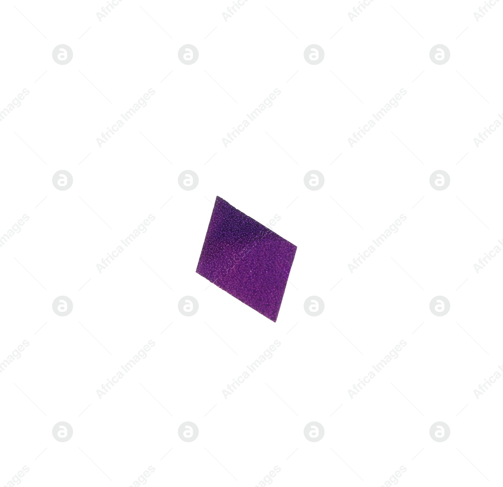 Photo of Piece of purple confetti isolated on white