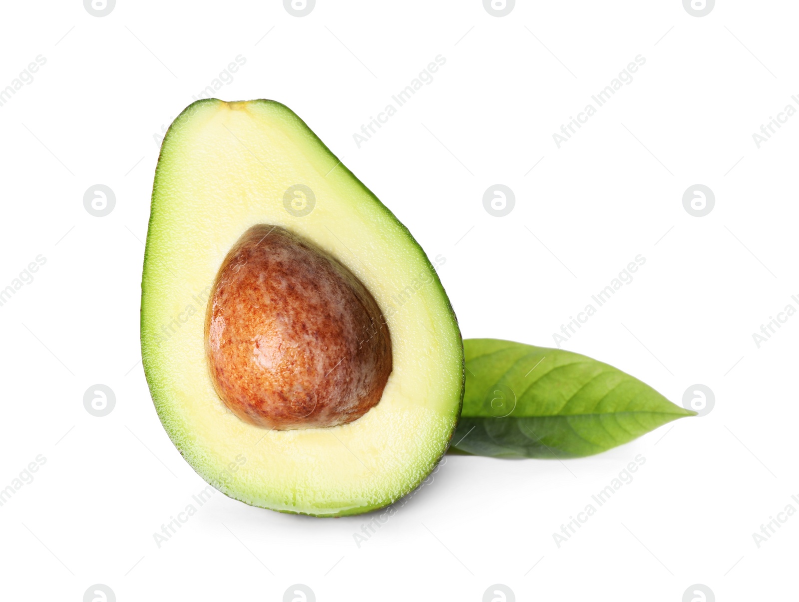 Photo of Half of ripe avocado isolated on white