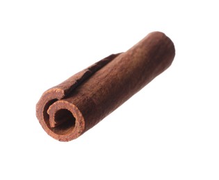 Photo of One aromatic cinnamon stick isolated on white