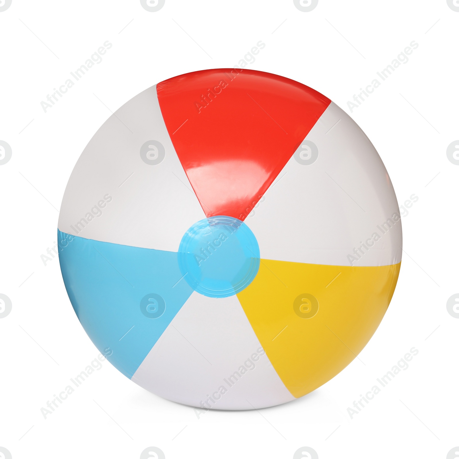 Photo of Inflatable colorful beach ball isolated on white