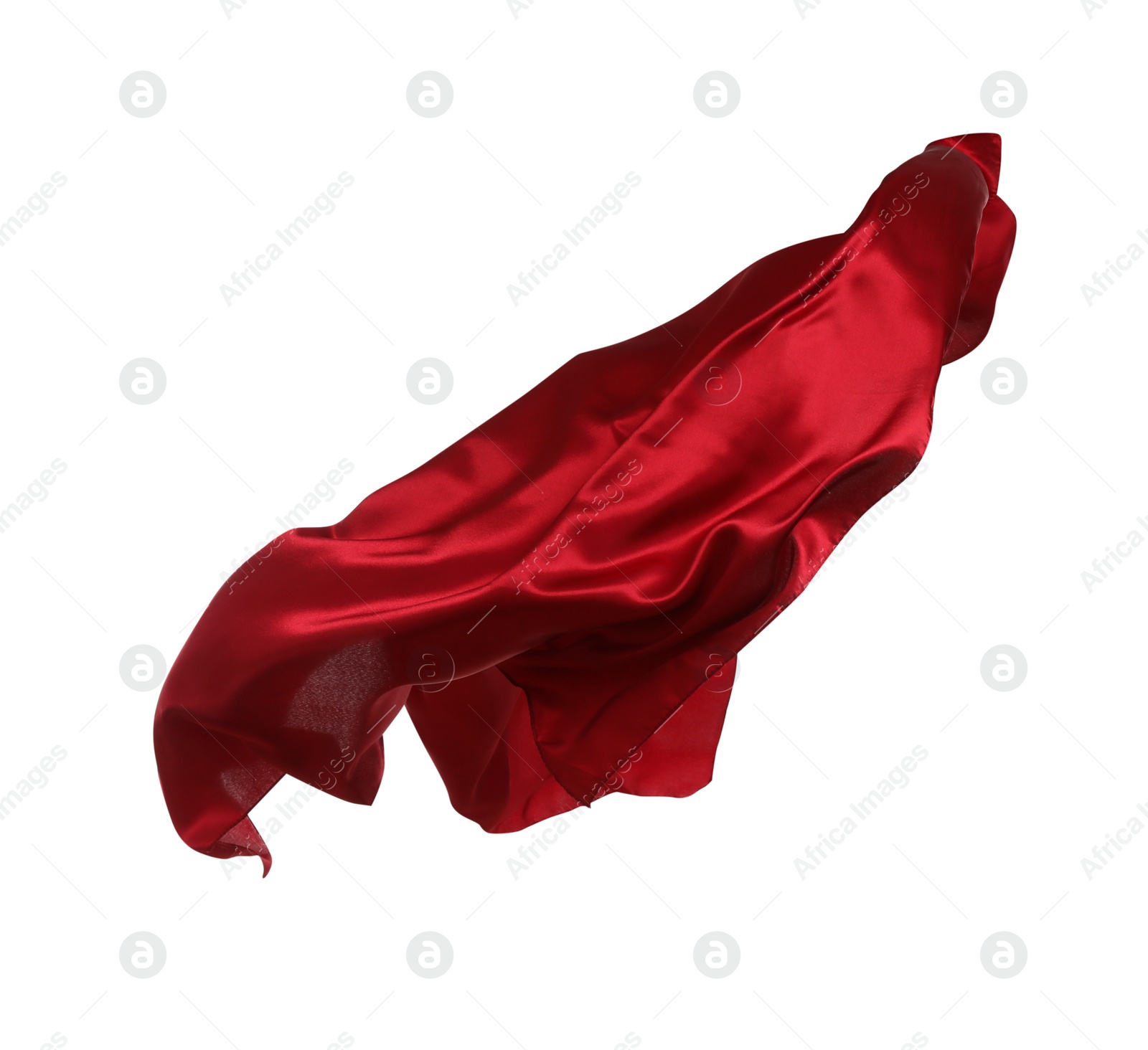 Photo of Beautiful delicate red silk isolated on white