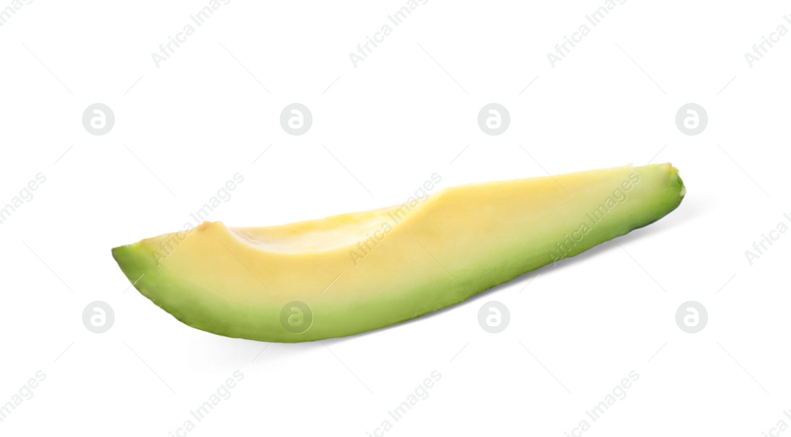 Photo of Slice of raw avocado isolated on white