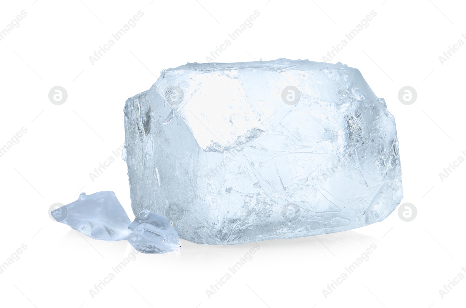 Photo of Pieces of clear ice isolated on white