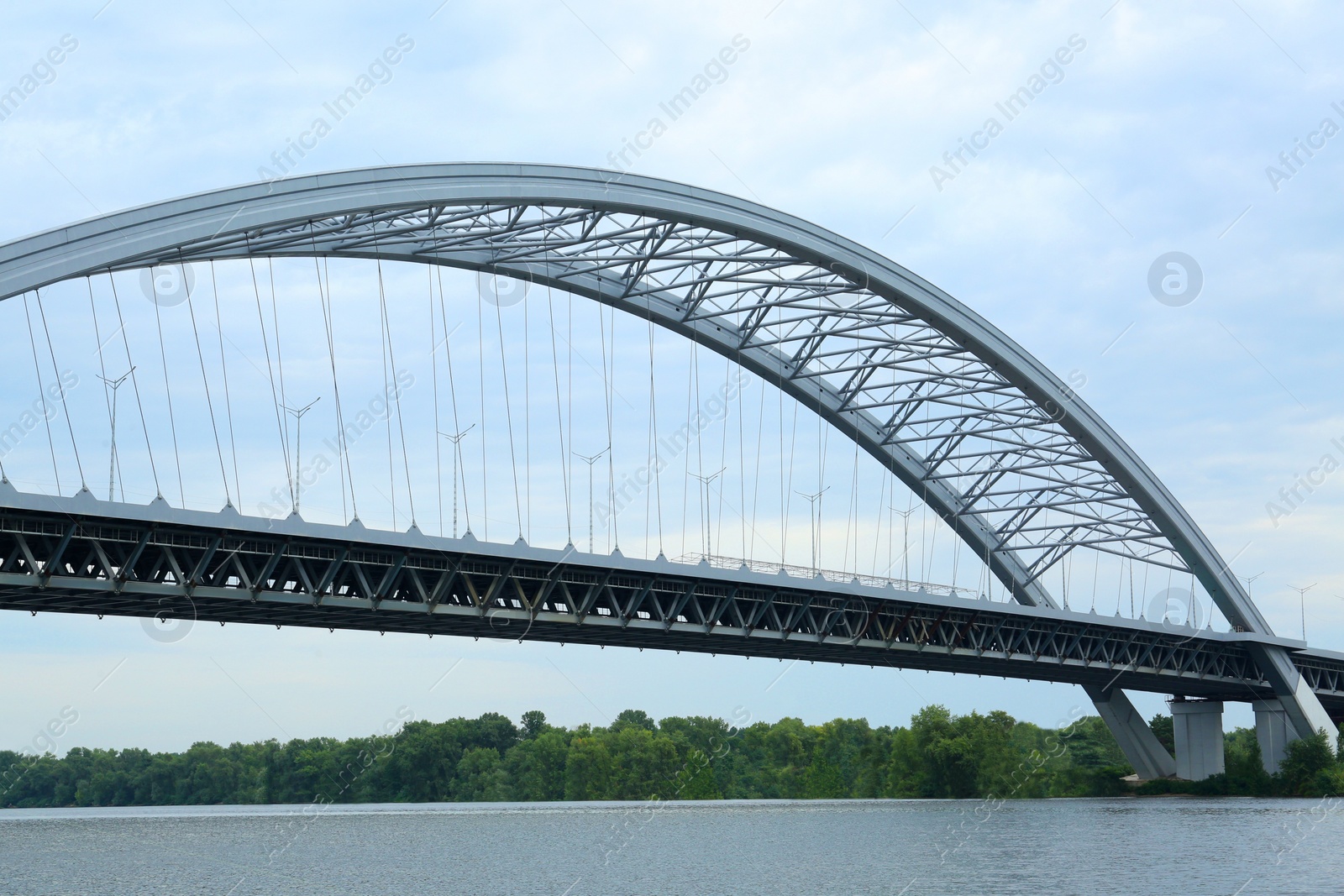 Photo of Beautiful view of modern bridge over river