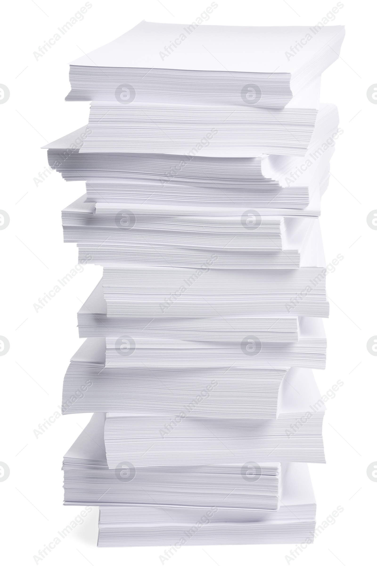 Photo of Stack of paper sheets on white background