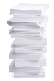 Photo of Stack of paper sheets on white background