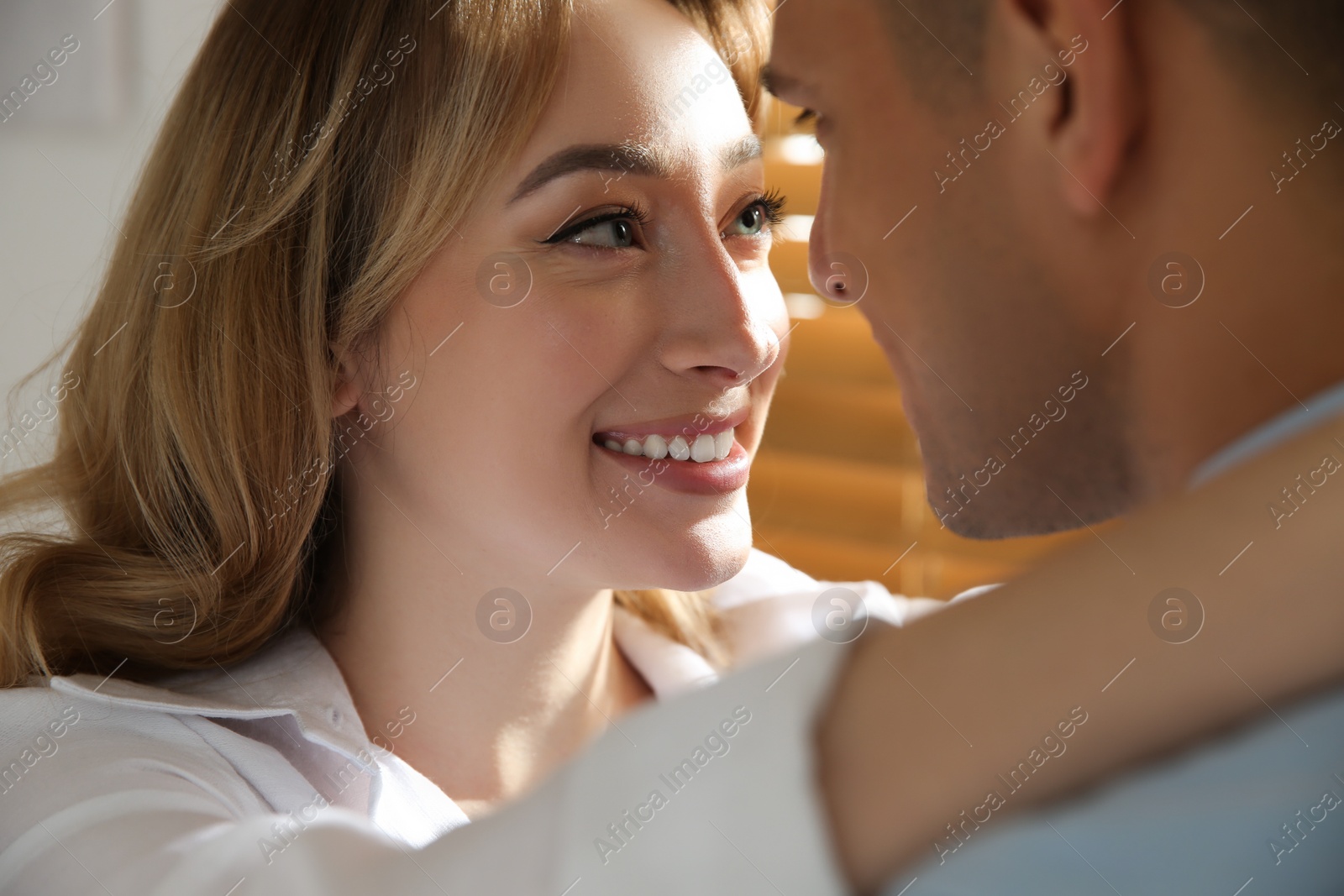 Photo of Lovely couple enjoying time together at home
