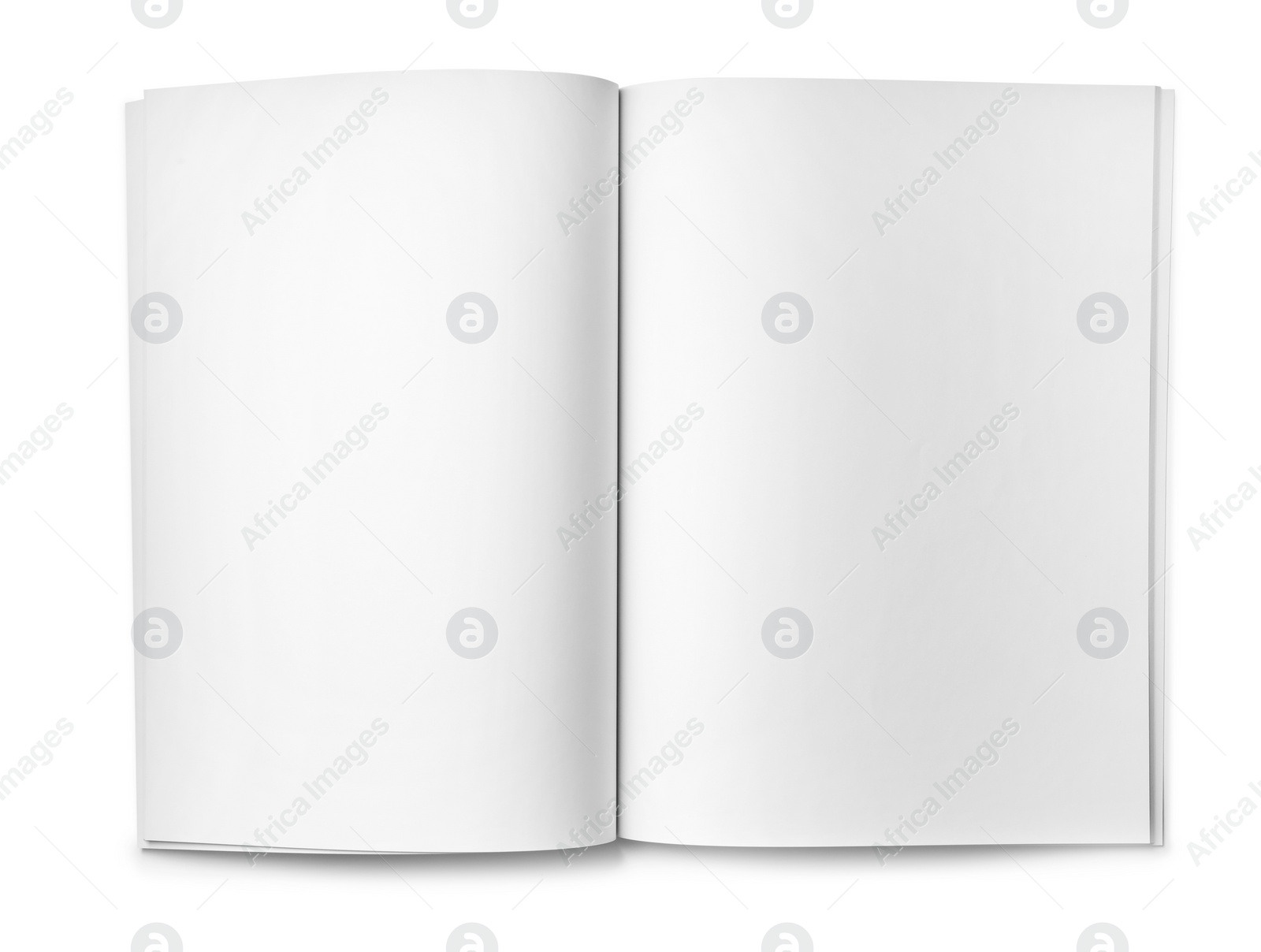 Photo of Mockup of open blank brochure on white background, top view