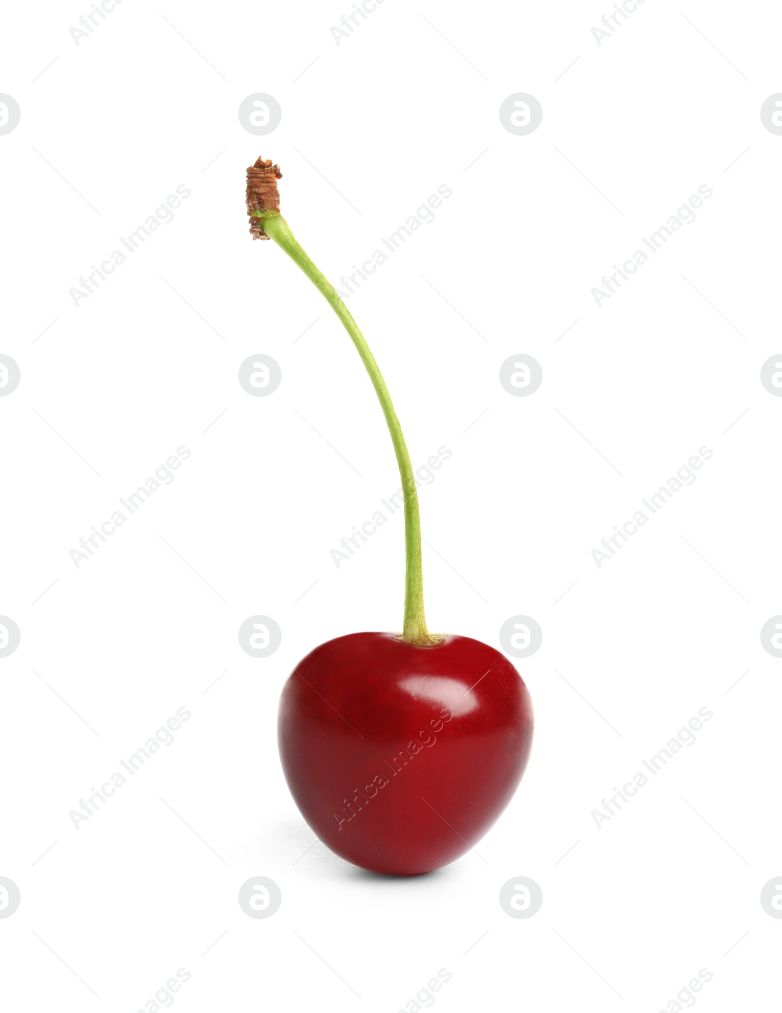 Photo of Delicious ripe sweet cherry on white background