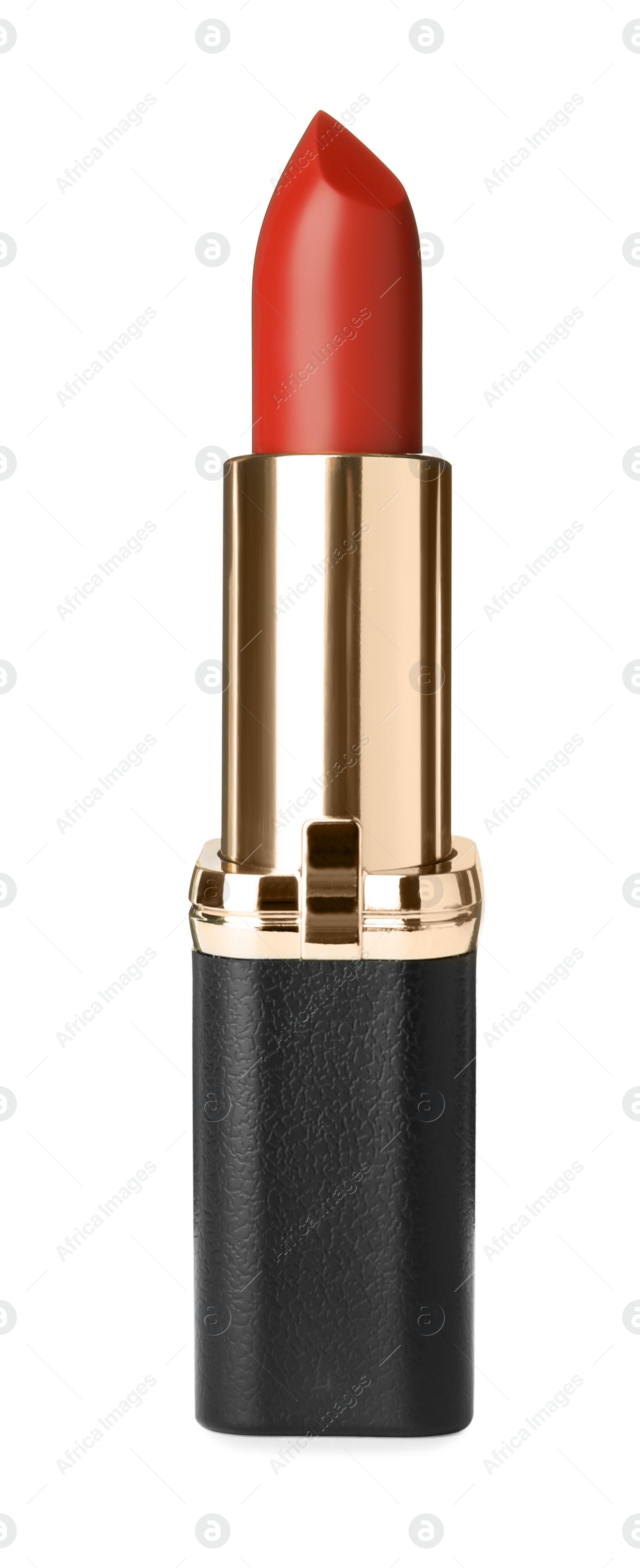 Photo of Beautiful lipstick isolated on white. Makeup product