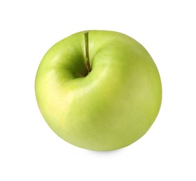 Photo of One ripe green apple isolated on white