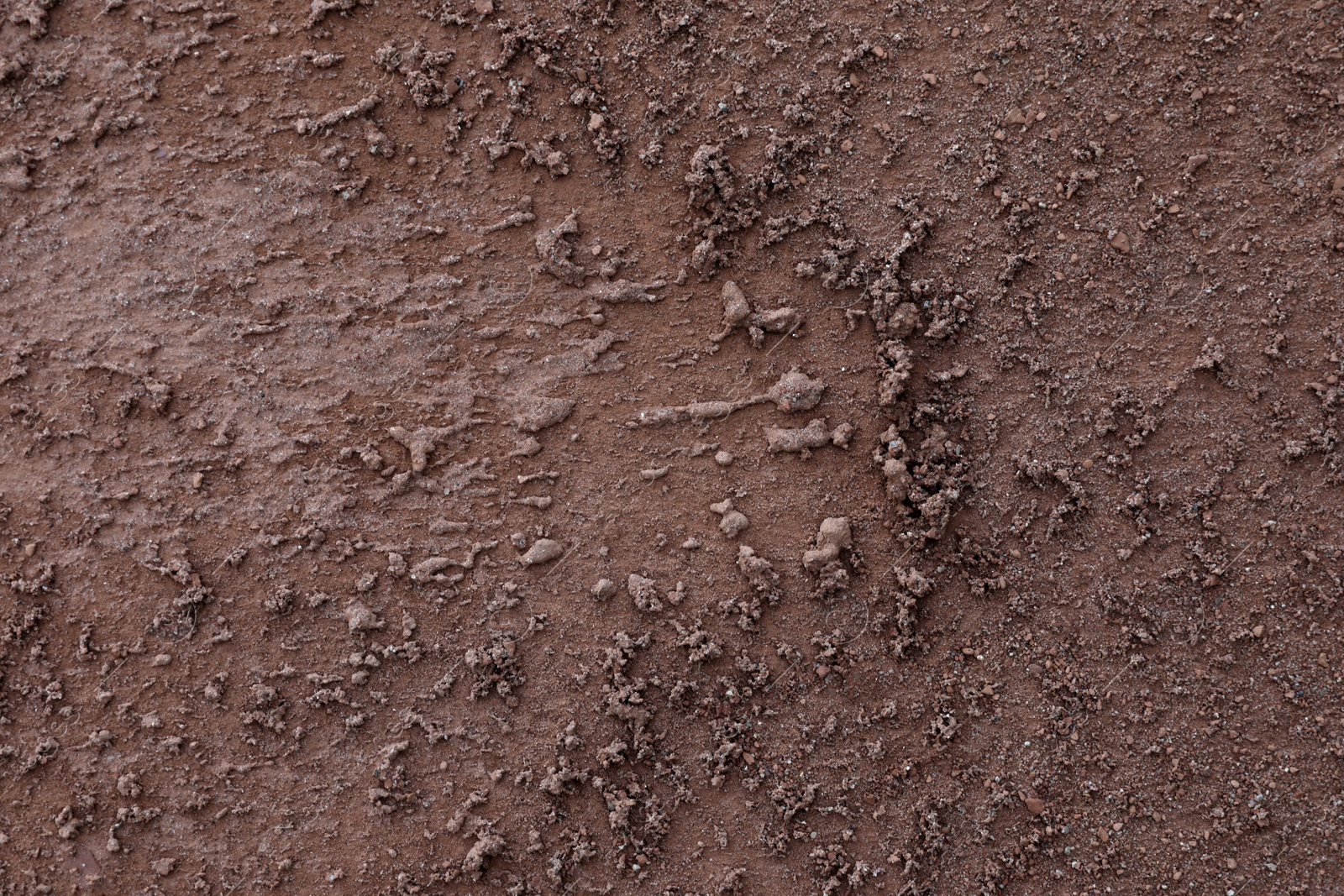 Photo of Textured ground surface as background, top view