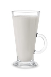 Glass of fresh milk isolated on white