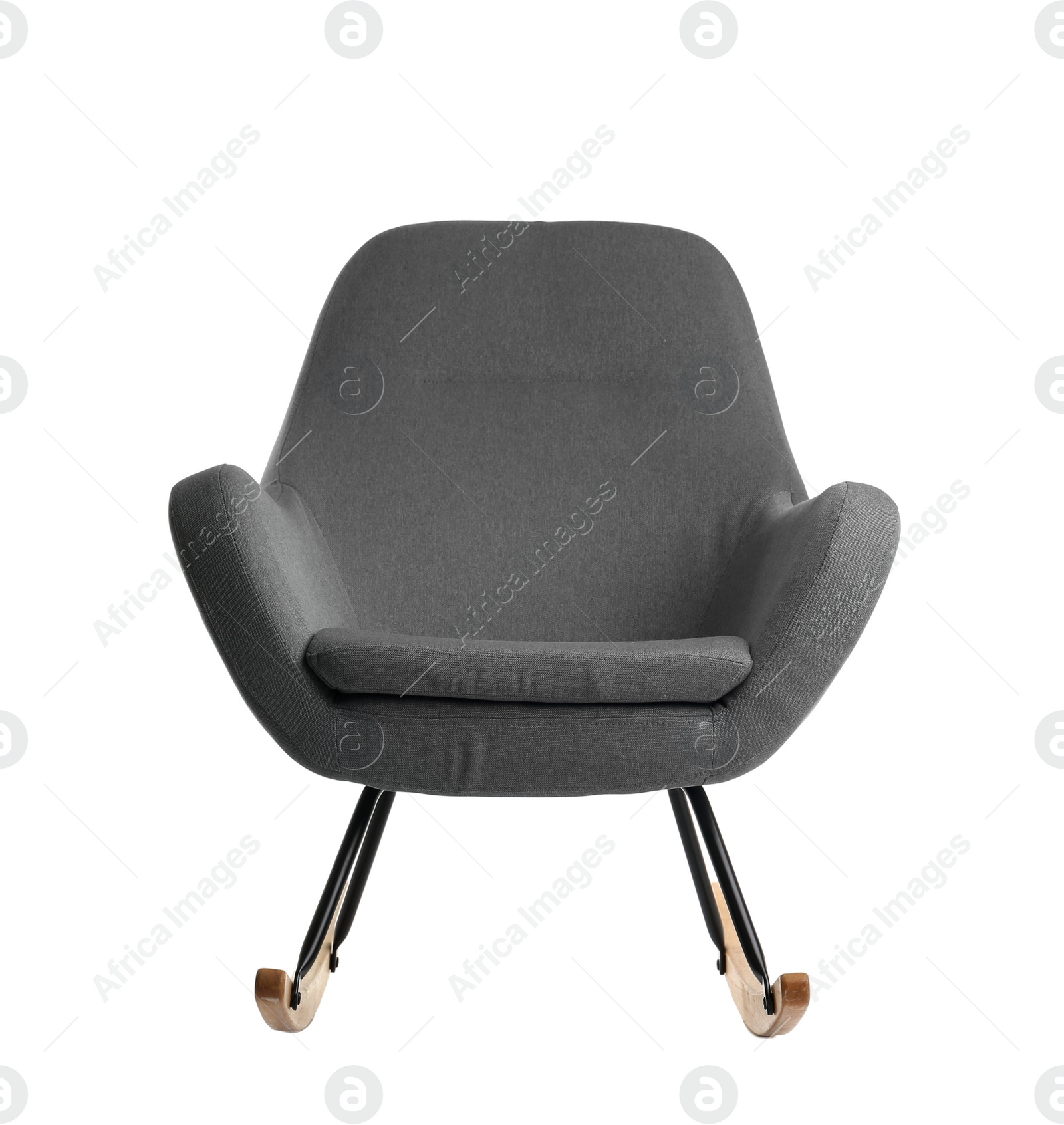 Photo of Rocking armchair on white background. Interior element