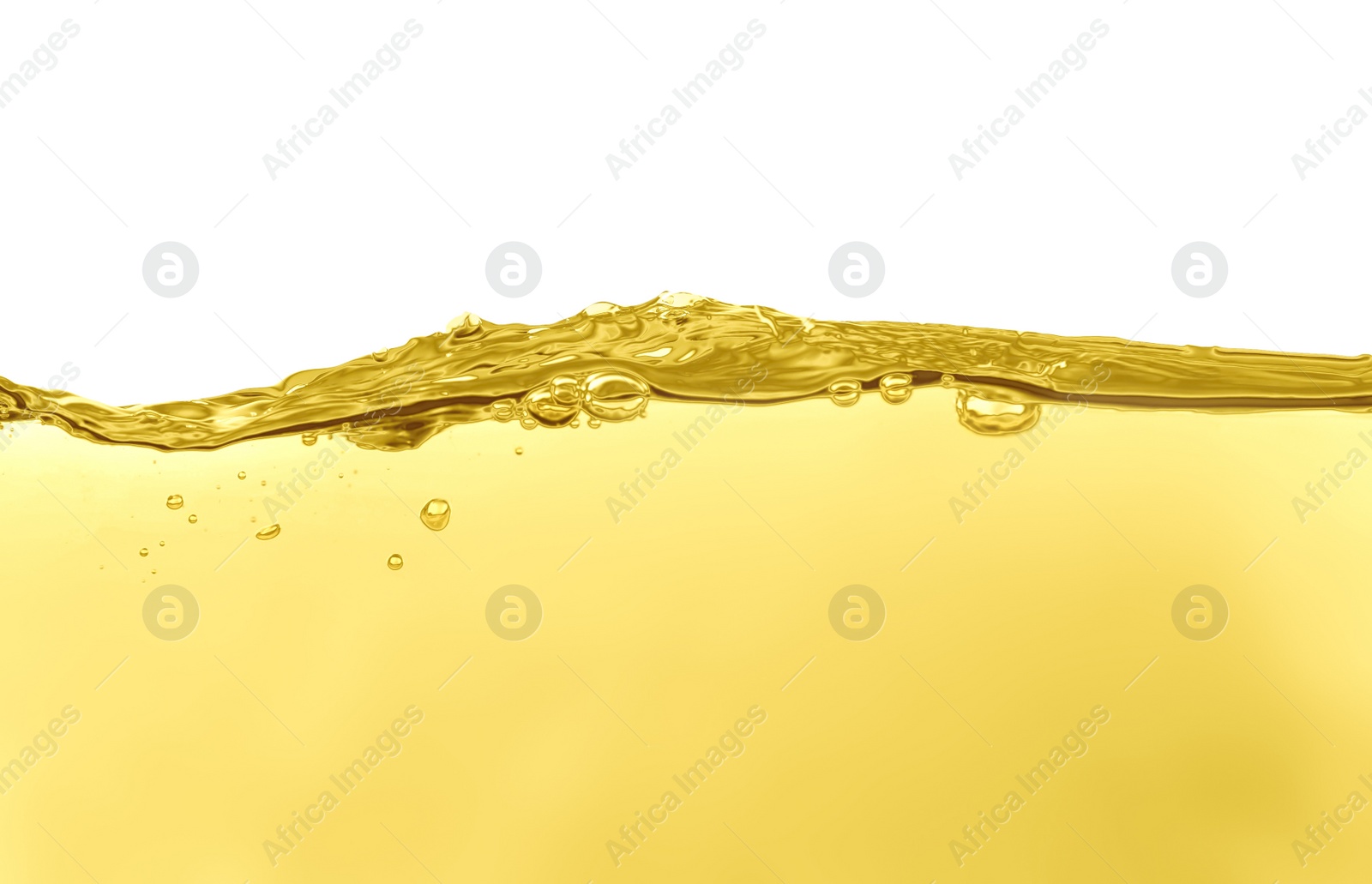 Image of Flow of natural cooking oil on white background