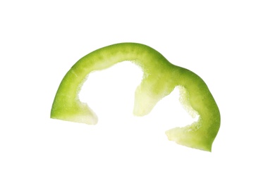 Photo of Cut fresh bell pepper on white background