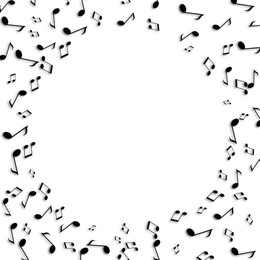 Illustration of Frame of music notes on white background