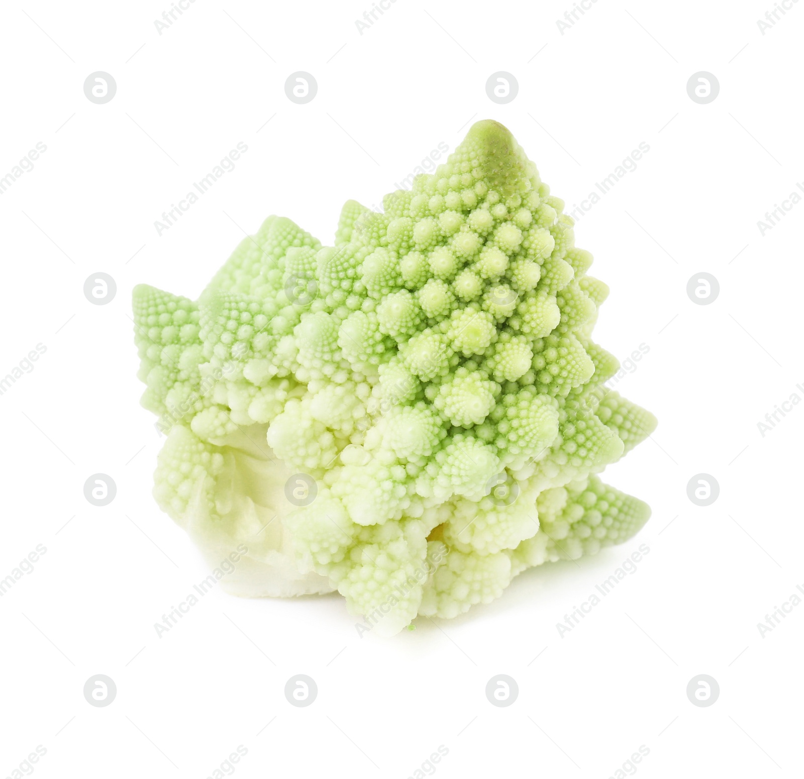 Photo of Cut fresh raw cauliflower on white background