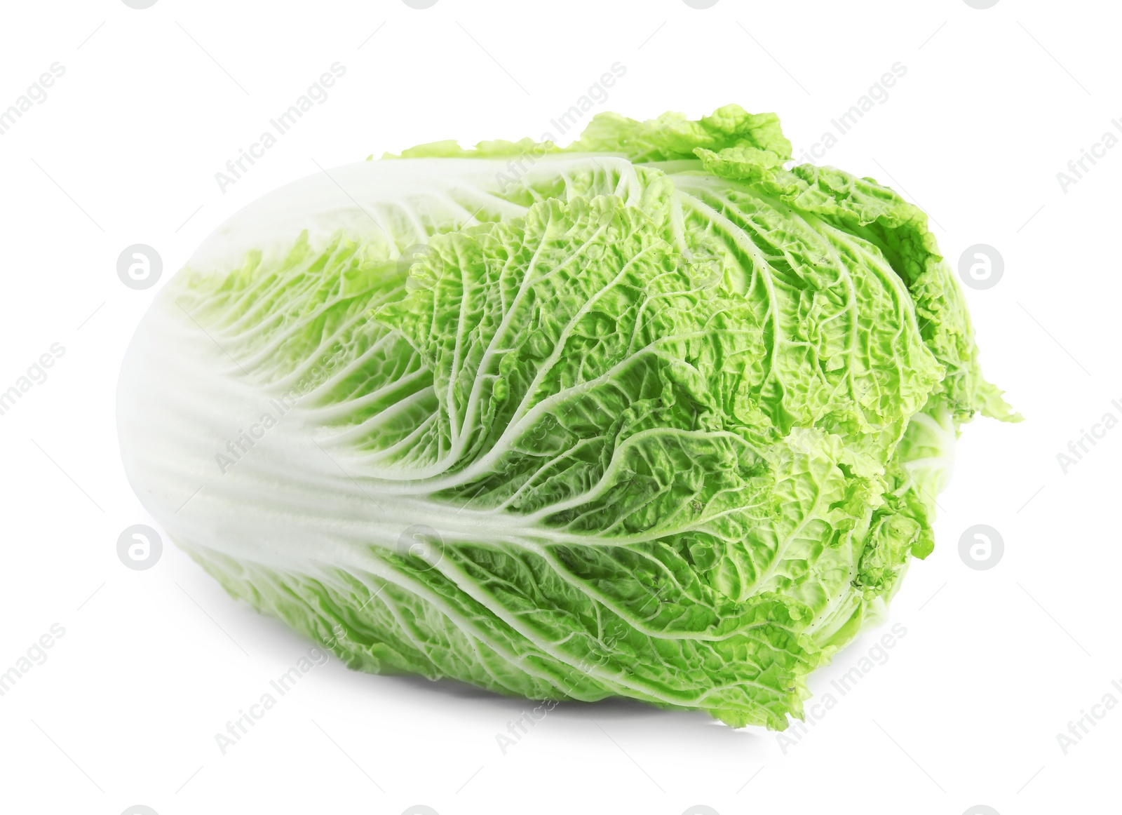 Photo of Fresh tasty ripe Chinese cabbage on white background