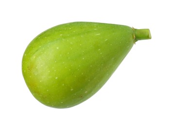 Photo of One fresh green fig isolated on white