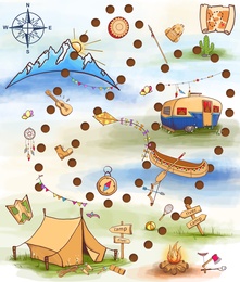 Illustration of Bright illustration for children's board game. Playtime