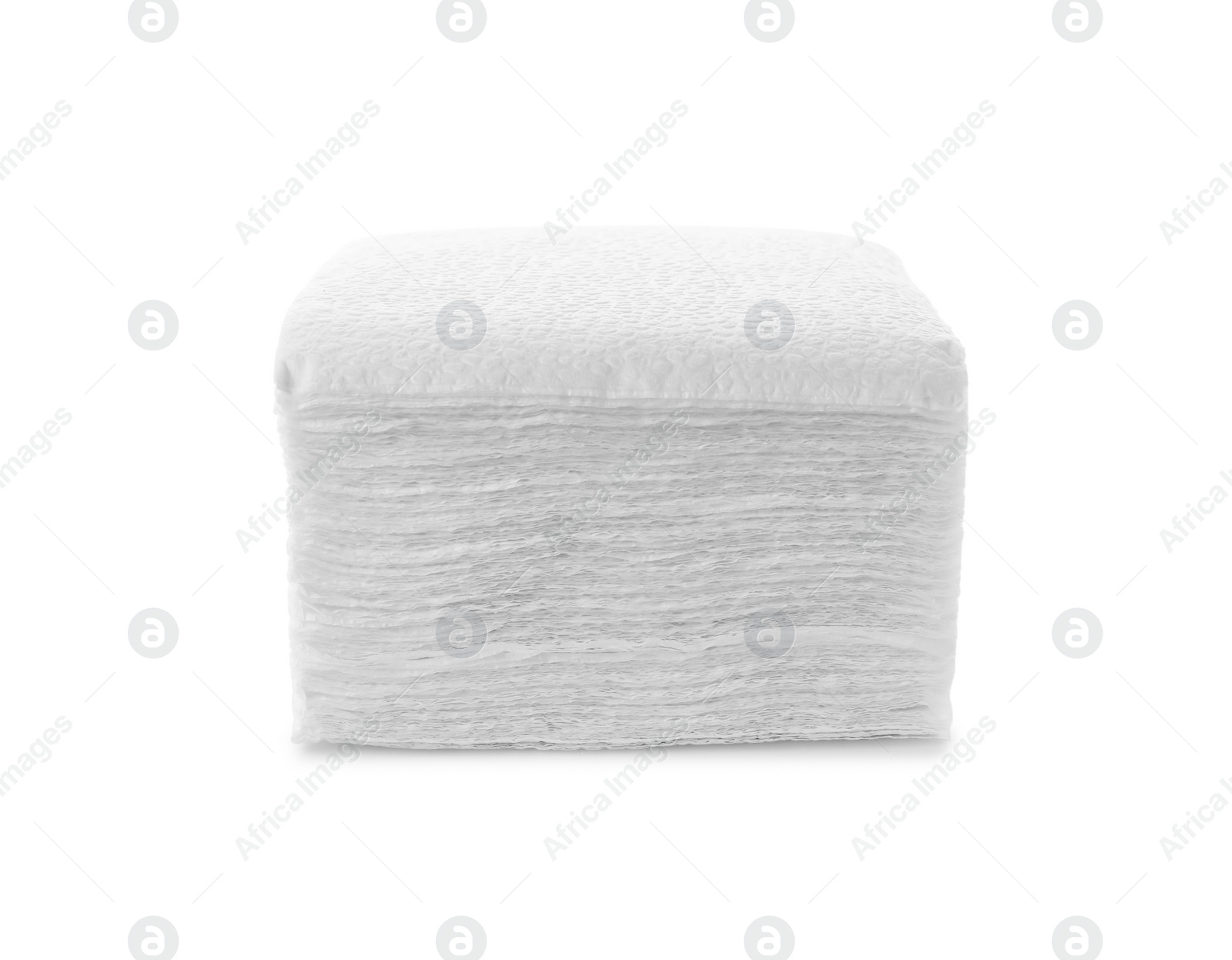 Photo of Stack of clean paper tissues isolated on white