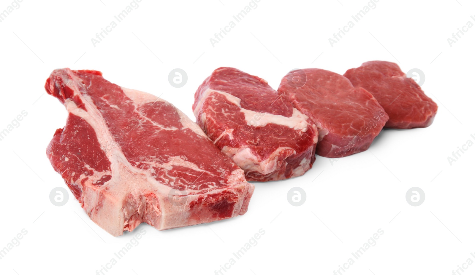 Photo of Cut fresh beef meat isolated on white