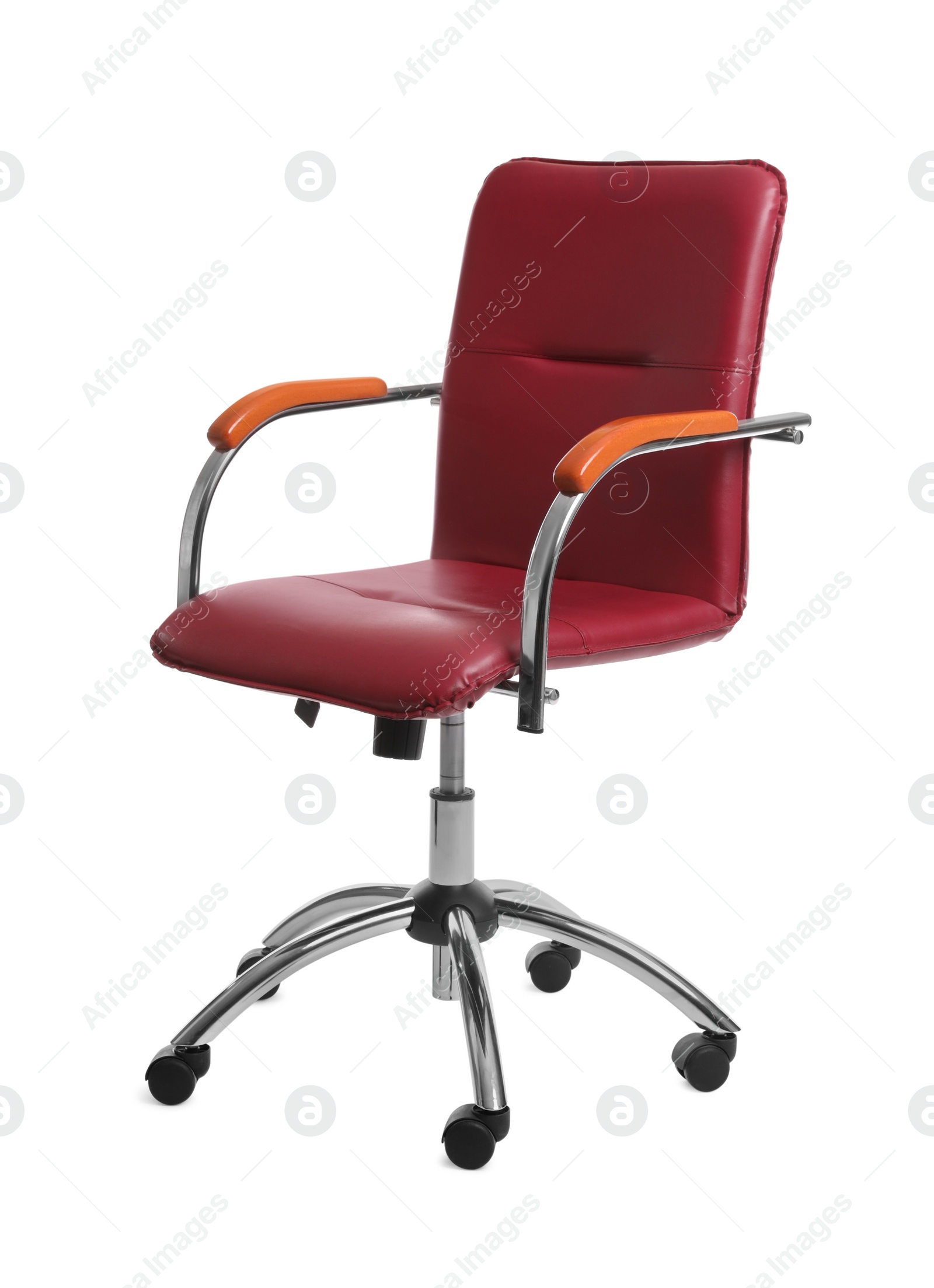 Photo of Comfortable leather office chair isolated on white