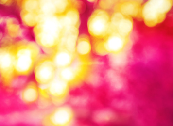 Image of Blurred view of abstract bright background. Bokeh effect