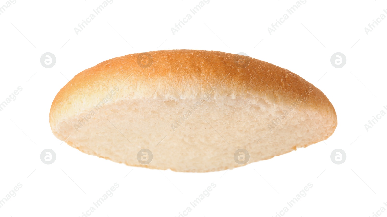 Photo of Half of fresh burger bun isolated on white