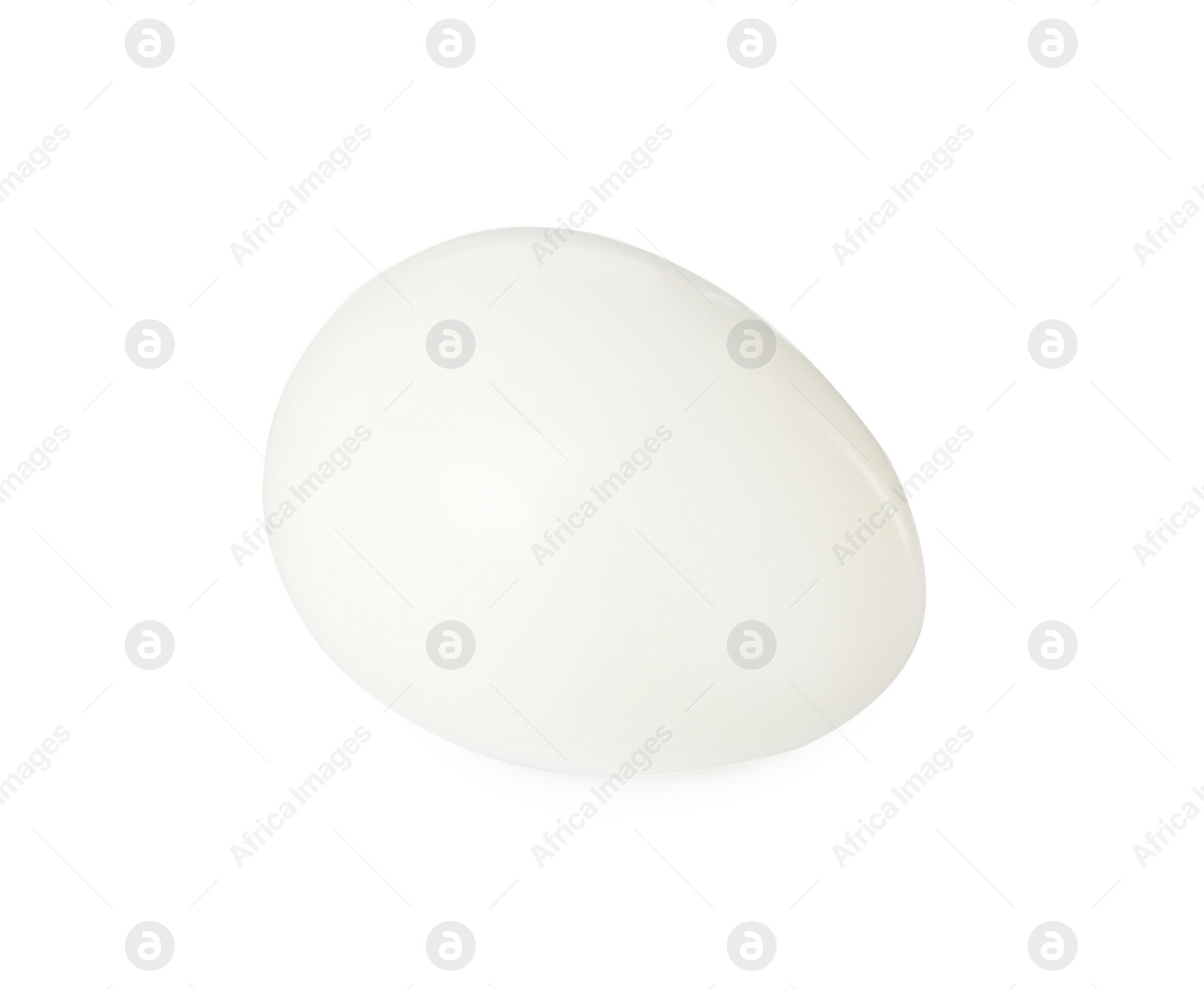 Photo of One peeled quail egg isolated on white