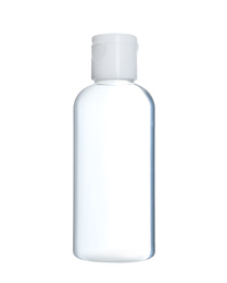 Photo of Bottle of antiseptic gel isolated on white