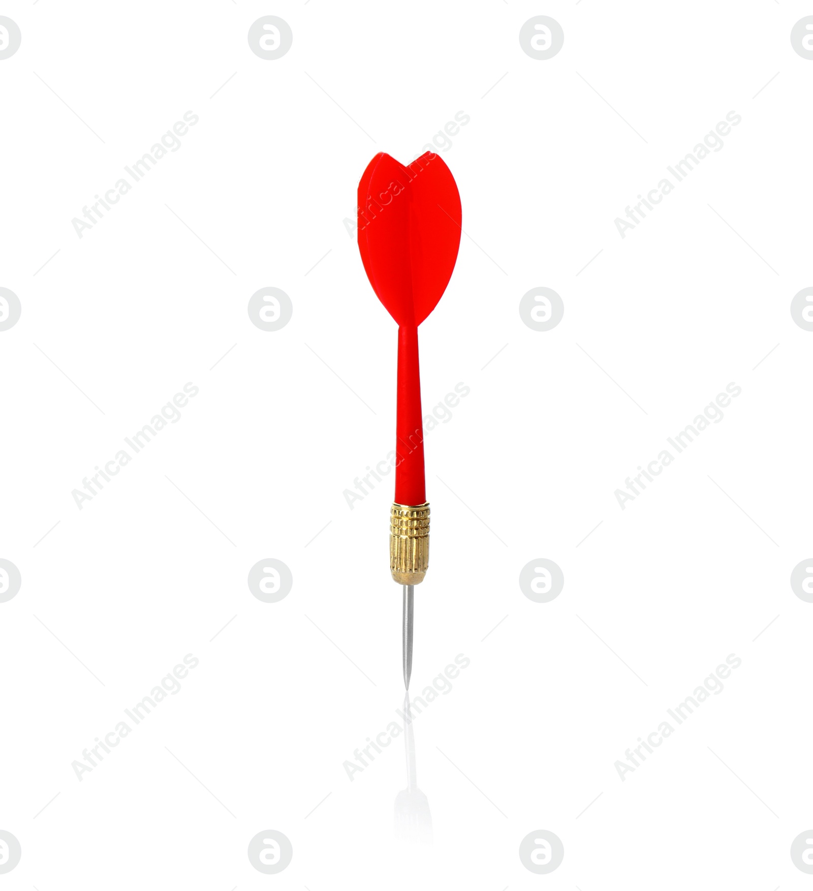 Photo of Red dart arrow for game on white background