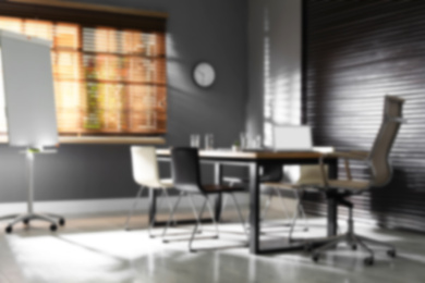 Image of Blurred view of modern office interior 