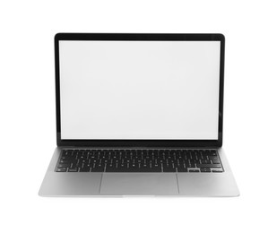 Laptop with blank screen isolated on white