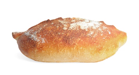 Photo of Loaf of fresh bread on white background